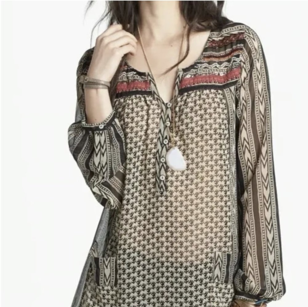 Free People Feather In The Wind Oversized Tunic Top Womens Size Small